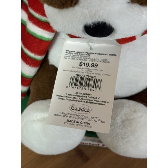 Dan Dee Sad Sam & Honey Animated Singing Light Up Plush Nothing for Christmas - Picture 10 of 13